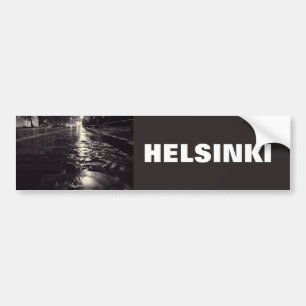 Adesivo Para Carro Água da chuva que flui nas ruas de Helsínquia