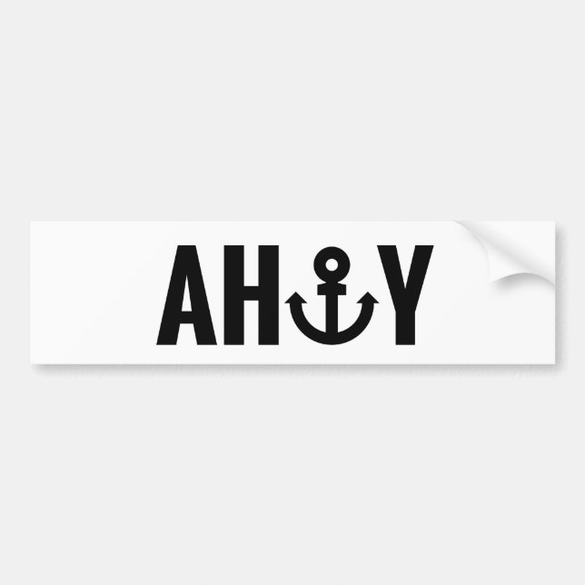 Adesivo Para Carro Ahoy com âncora (Frente)