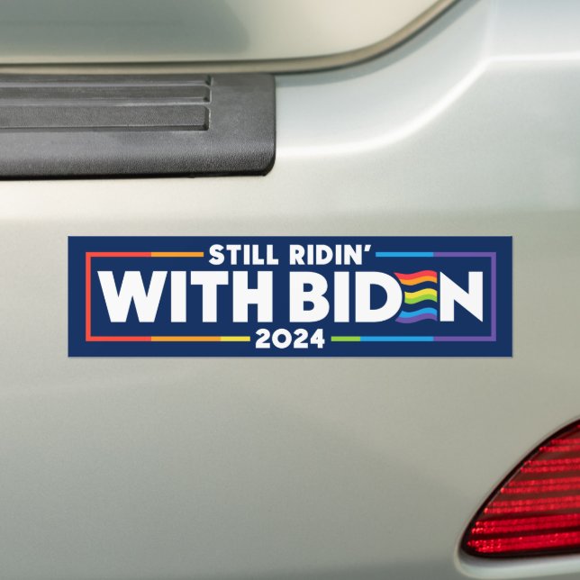 Adesivo Para Carro Ainda Ridin' Com Biden 2024 LGBTQ (No carro)