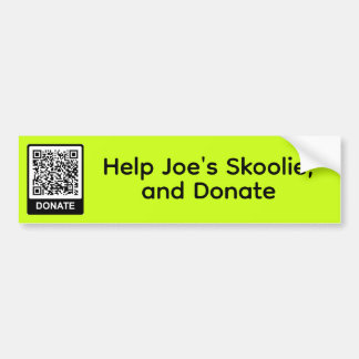 Adesivo Para Carro Ajude o Skoolie de Joe, e Doe