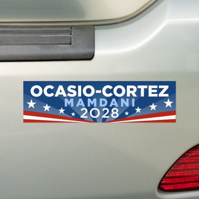 Adesivo Para Carro Alexandria Ocasio-Cortez AOC Zohran Mamdani 2028 (No carro)