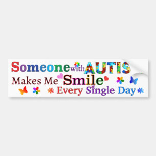 Adesivo Para Carro Alguém Com AUTISMO Me Faz SORRIR