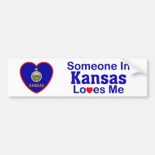 Adesivo Para Carro Alguém em Kansas ama-me