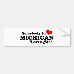 Adesivo Para Carro Alguém em Michigan ama-me