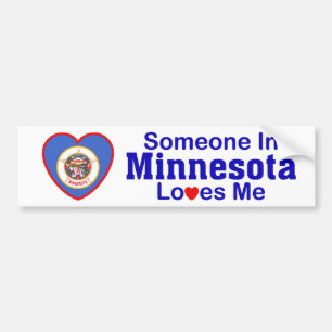 Adesivo Para Carro Alguém em Minnesota ama-me