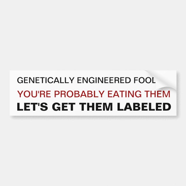 Adesivo Para Carro Alimentos Genetically projetados básicos do (Frente)