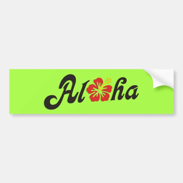Adesivo Para Carro Aloha Hibiscus - design do Havaí plano + suas idei (Frente)
