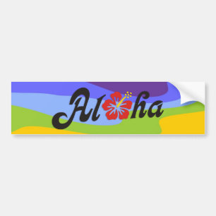 Adesivo Para Carro Aloha hibiscus - design liso de Havaí + suas