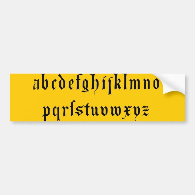 Adesivo Para Carro Alphabet Bumper Sticker (Frente)