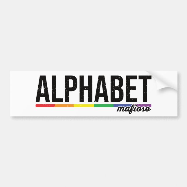 Adesivo Para Carro Alphabet Mafioso Rainbow Tipografia LGBT (Frente)
