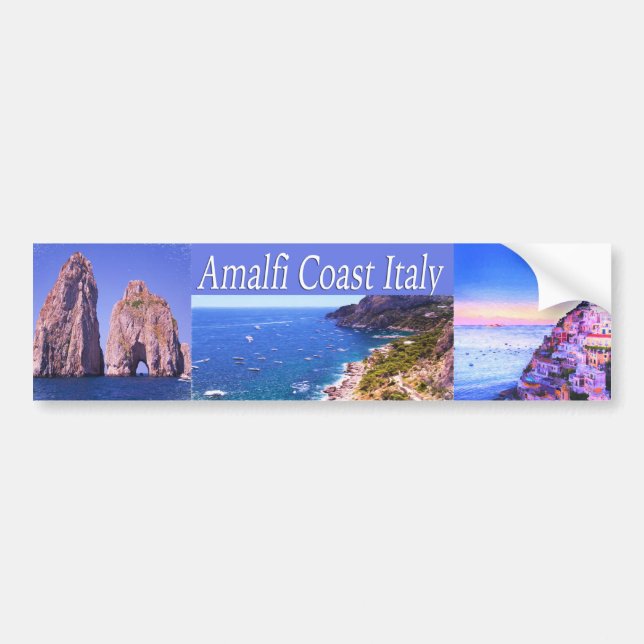 Adesivo Para Carro Amalfi Coast Italy Bumper Sticker (Frente)