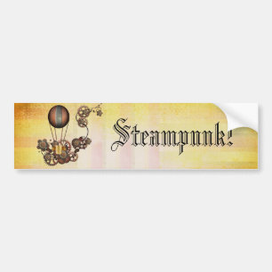 Adesivo Para Carro Amarelo Antiquado do Balão Steampunk