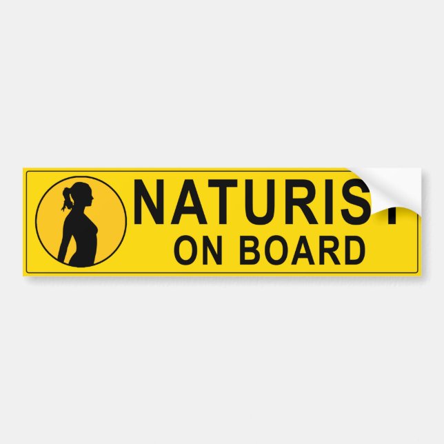 Adesivo Para Carro Amarelo, Naturista no Conselho (Frente)