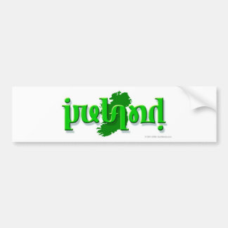 Adesivo Para Carro Ambigram de "Ireland" em uma silhueta de Ireland