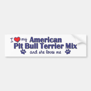 Adesivo Para Carro Ame minha mistura americana de Terrier de pitbull