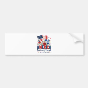 Adesivo Para Carro América 250 Anos de Liberdade Bandeira Floral