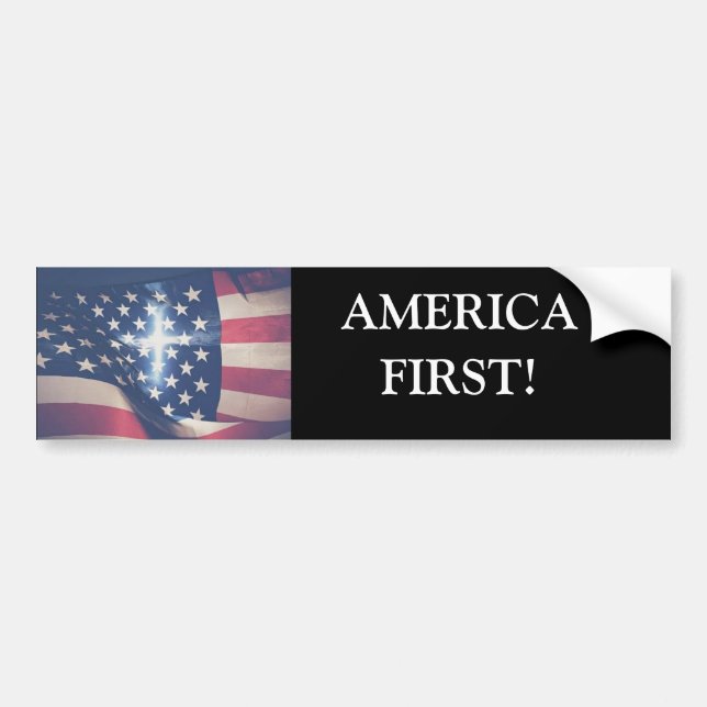 Adesivo Para Carro America First Bumper Sticker (Frente)