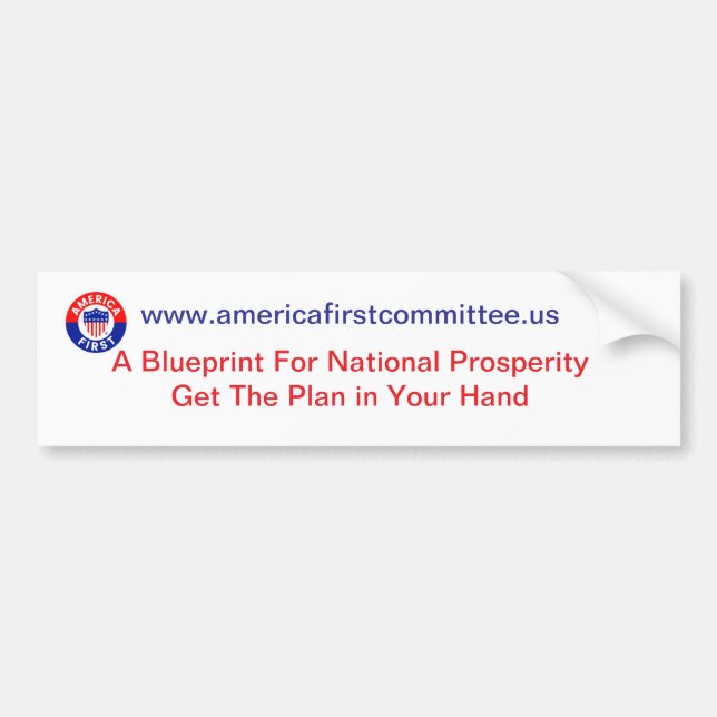 Adesivo Para Carro America First Committee Bumper Sticker (Frente)