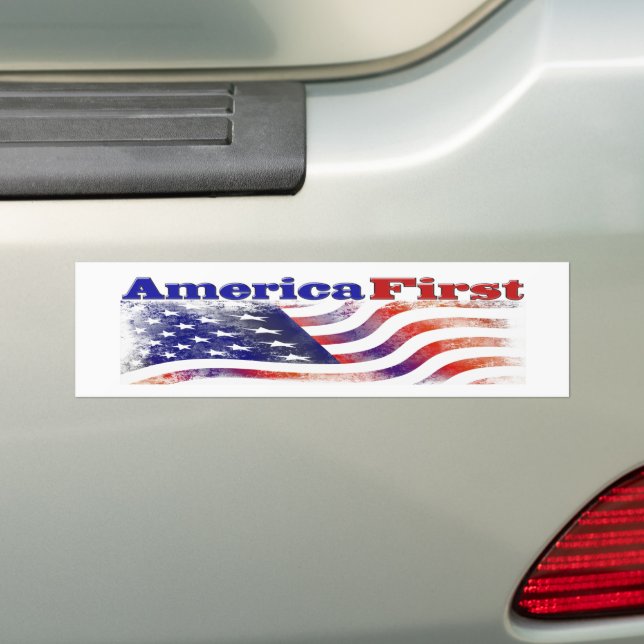 Adesivo Para Carro America First stars e striper Bumper Sticker (No carro)