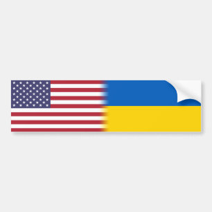 Adesivo Para Carro América Ucrânia aliados EUA Bandeira Ucrânia Bande