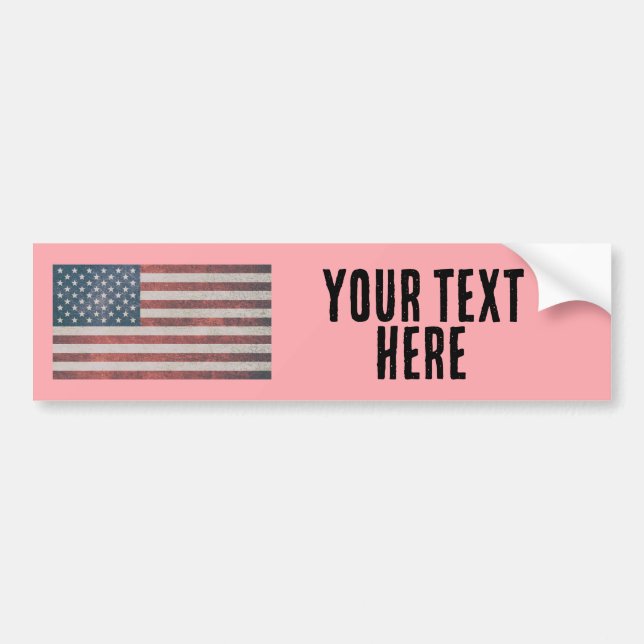 Adesivo Para Carro AMERICAN FLAG CRIE SEU PRÓPRIO Bumper Sticker (Frente)