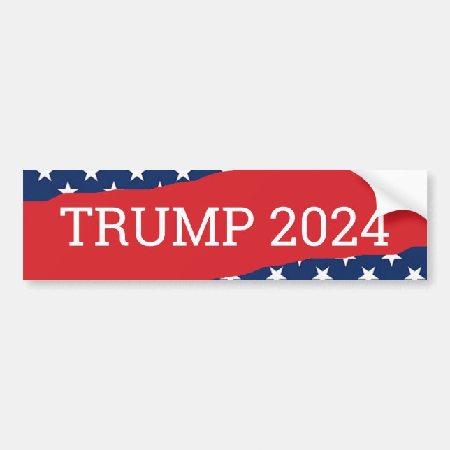Adesivo Para Carro American Flag Red and White Trump 2024 (Frente)