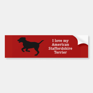 Adesivo Para Carro American Staffordshire Terrier Dog Love