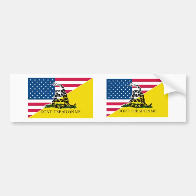 Adesivo Para Carro Americano e bandeira de Gadsden (Frente)