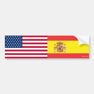 Adesivo Para Carro Americano & espanhol embandeira o autocolante no