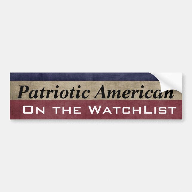 Adesivo Para Carro Americano patriótico no WatchList customizável (Frente)