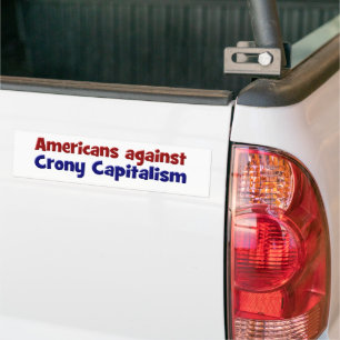 Adesivo Para Carro Americans Against Crony Capitalism red blue text