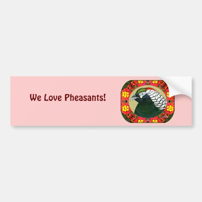 Adesivo Para Carro Amherst Pheasant e Flores (Frente)