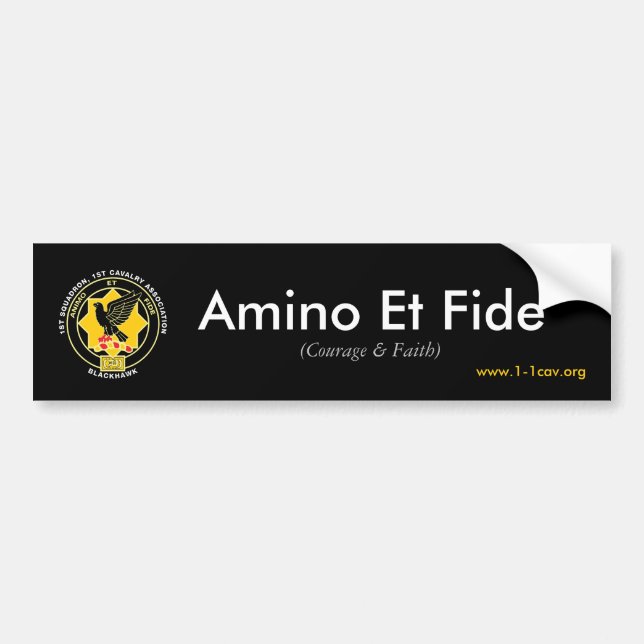 Adesivo Para Carro Amino Et Fide Bumper Sticker (Frente)