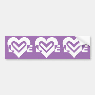 Adesivo Para Carro Amor branco e roxo