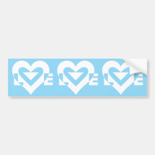 Adesivo Para Carro Amor Branco em Azul