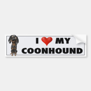 Adesivo Para Carro Amor BTC do Coonhound (preto e Tan)