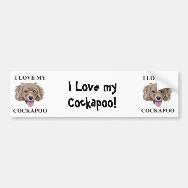 Adesivo Para Carro Amor de Cockapoo (Frente)