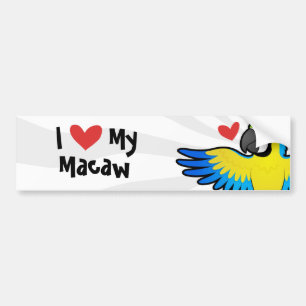 Adesivo Para Carro Amor do Macaw/papagaio