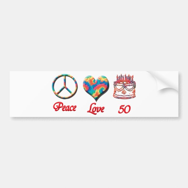 Adesivo Para Carro Amor e 50 da paz (Frente)