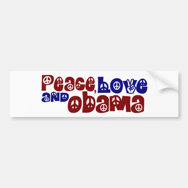 Adesivo Para Carro Amor e Obama da paz (Frente)