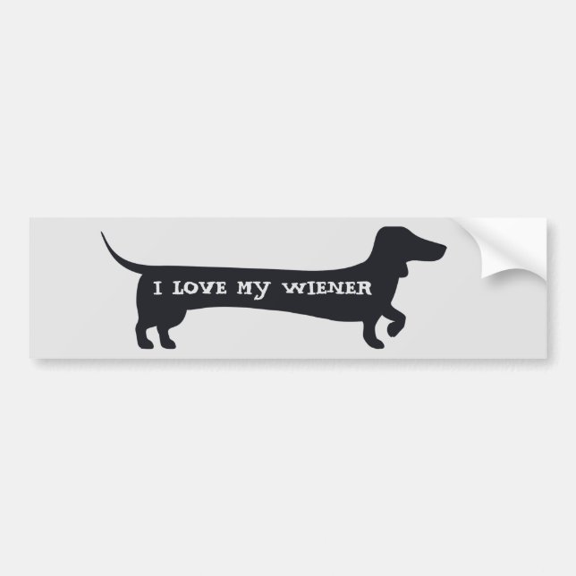 Adesivo Para Carro AMOR engraçado de I MEU bumpersticker do dachshund (Frente)