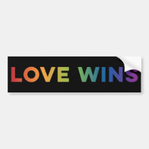 Amor ganha Rainbow Bumper Sticker 3