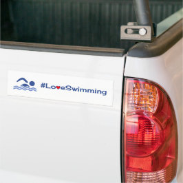Adesivo Para Carro Amor nadando azul em branco