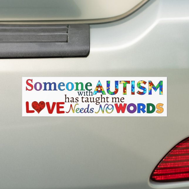 ADESIVO PARA CARRO AMOR NÃO PRECISA DE PALAVRAS AUTISM (No carro)