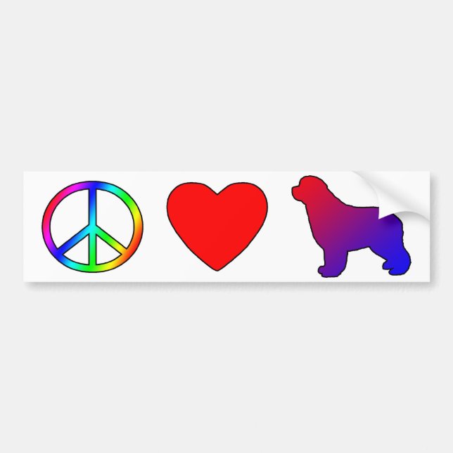 Adesivo Para Carro Amor Newfoundlands da paz (Frente)