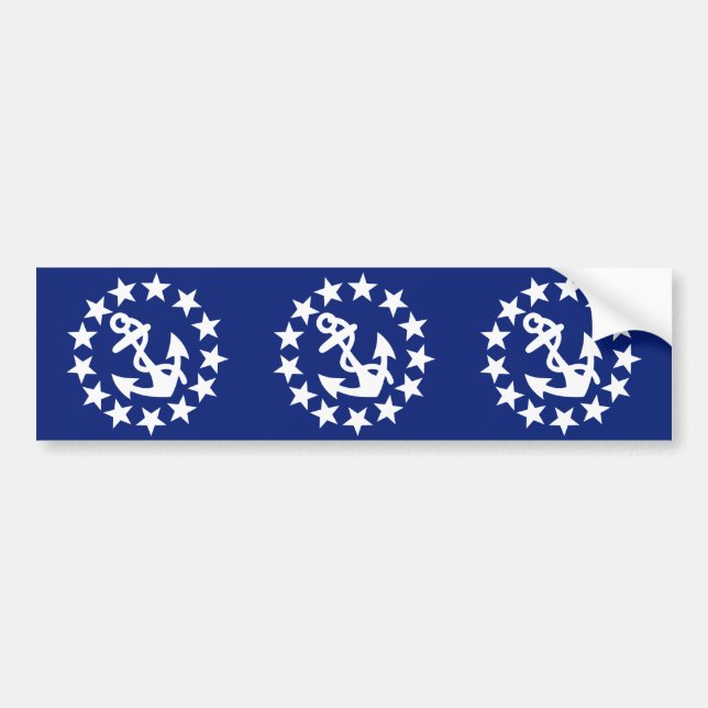 Adesivo Para Carro Anchor de Bandeira Náutica Americana Anchura Azul (Frente)
