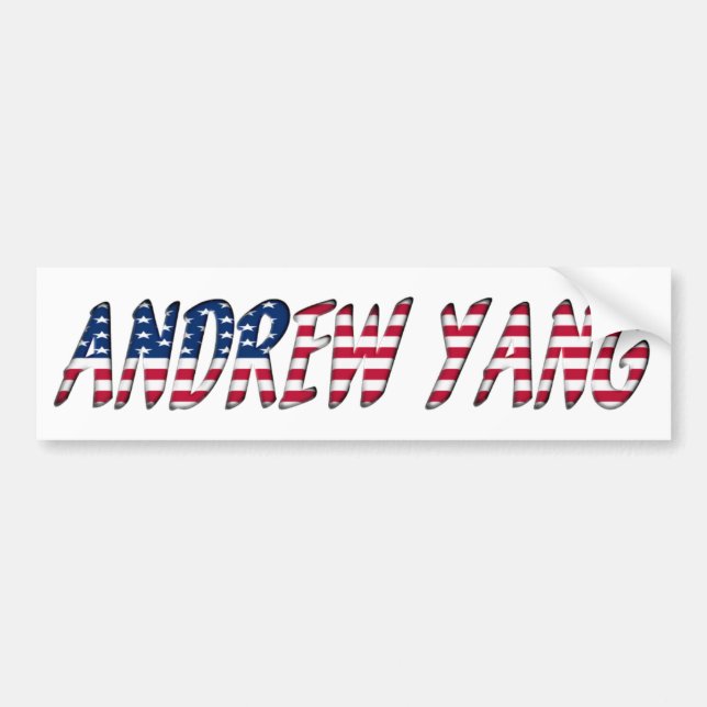 Adesivo Para Carro Andrew Yang Democrat candidato presidencial 2020 (Frente)