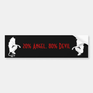 Adesivo Para Carro Anjo de 20%, diabo de 80%