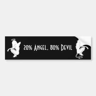Adesivo Para Carro Anjo de 20%, diabo de 80%