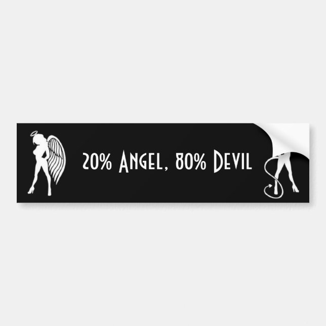 Adesivo Para Carro Anjo de 20%, diabo de 80% (Frente)